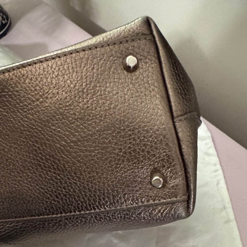 Furla Italian Luxury Shimmering Bronze Hobo Shoulder Bag - Picture 7 of 12
